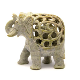 Carved stone elephant (10x11x5 cm)