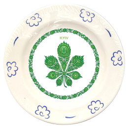 Тарілка Будянський фаянс (d-240 мм) "Київ" (є підставки, на замовлення)