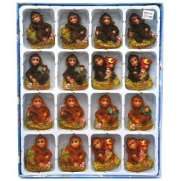 Магнит на холодильник "Обезьянка с деньгами" (16 шт/уп)(7х5х2 см)