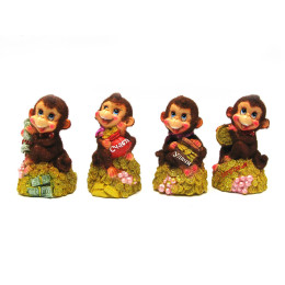 Monkey piggy bank with a bag (1pc/pack) (12x9x7 cm)