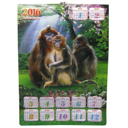 Календарь объемный пластиковый 2016 "Обезьянка" (46,5х34 см)