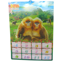 Календарь 3D пластиковый 2016 "Обезьянка" (46,5х34 см)