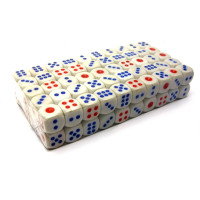 Кістки гральні (100 шт) (кістка 15мм) (уп 15х7, 5х3 см)