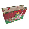 Red gift bag with applique "Snowman with Christmas tree" (36x27 cm)