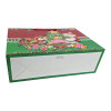 Red gift bag with applique "Snowman with Christmas tree" (36x27 cm)