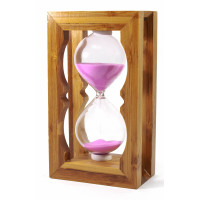 Годинник пісочний в бамбуку червоний пісок (18х8, 5х5 см)