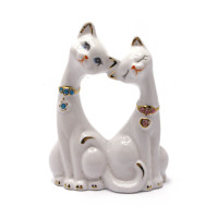 Pair of porcelain cats (12.5x9.5x5 cm)