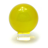 Crystal ball on stand yellow (8 cm)