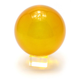 Шар хрустальный на подставке оранжевый (d-11 см)