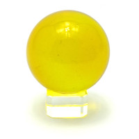 Crystal ball on stand yellow (5 cm)