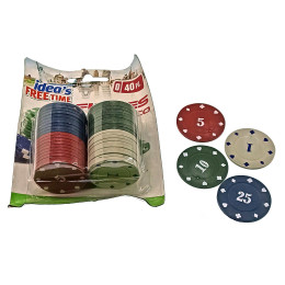 Poker chips (40 pcs) (chip weight 4 gr. d-39 mm)