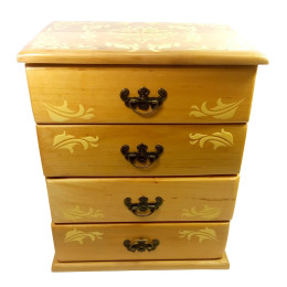 Скринька-комод з мереживом, масив дерева (22.5x15x26см.)