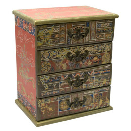 Скринька-комод "Тибетський орнамент", масив дерева (22x15x26см.)