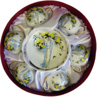 Round porcelain set (110 ml)(6SCS173) 6 cups + 6 saucers 