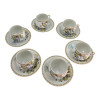 Round porcelain set (110 ml) (6SCS173) 6 cups + 6 saucers "Chinese Woman" (h-5.5 cm, d-5 cm, saucer d 11 cm)