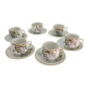 Round porcelain set (110 ml) (6SCS173) 6 cups + 6 saucers "Chinese Woman" (h-5.5 cm, d-5 cm, saucer d 11 cm)