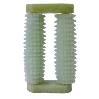 Jade massager double hedgehog roller in a case (8.5x6x2.5 cm)