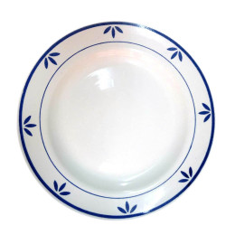 Тарелка Будянский фаянс (d-240 мм) "Бело голубая" (24 шт/ящ)