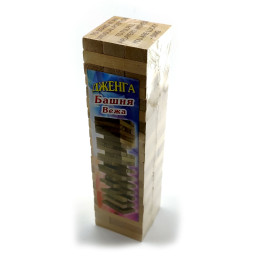 Board game "Jenga with forfeits", inscriptions in English (60 bars) (28.5 * 7 * 7 cm) solid wood