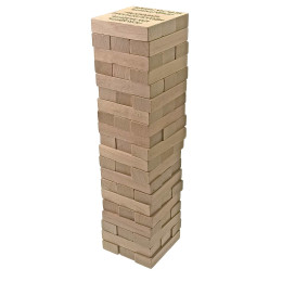 Jenga board game with a bag and Russian inscriptions (60 pieces) (28.5 x 7 x 7 cm)