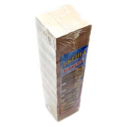 Jenga board game, solid wood (60 pieces) (28.5 x 7 x 7 cm)