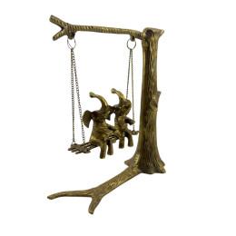 Elephants on a swing bronze (22x21x7.8 cm)