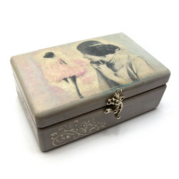 Шкатулка дерево "Балерина" (дуб,ясень)(20,5*12,5*8 cm)