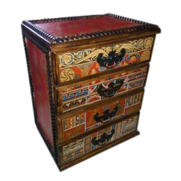 Шкатулка-комод "Тибетский орнамент" с обрамлением (Ясень)(22x15x26cm.)
