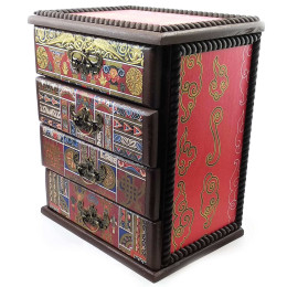 Шкатулка-комод "Тибетский орнамент" с обрамлением (Ясень)(22x15x26cm.)