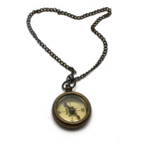 Компас карманный на цепочке бронза (d-4,h-1,5 см)