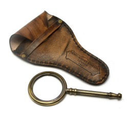 Лупа бронзовая в кожаном чехле (13,5х6х0,5 cm)