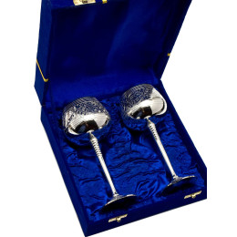 Бокалы бронзовые посеребренные (н-р 2 шт)(h-19 cm)(23,5х23,5х9,5 cm)