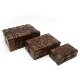 Шкатулки розовое дерево set (3шт) "Матрешка" (20х14х8 cm 16х11х6 cm 13х8х4,5 cm)