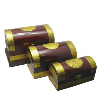 Сундуки с чеканкой розовое дерево (н-р 3 шт) (23х23х21cm,27х16х15cm,23х11х12cm)
