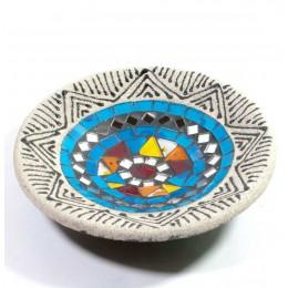 Terracotta dish with mosaic (d- 15,5 h-2,5 cm)
