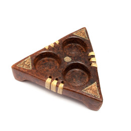 Terracotta candlestick for 3 candles triangular (15.5x13.5x4 cm)