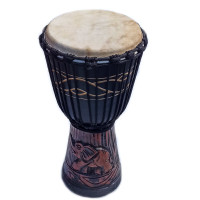 Барабан резной дерево с кожей (50х27х27 см)E