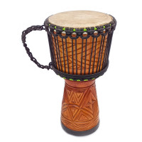 Барабан резной дерево с кожей (50х27х27 см)F