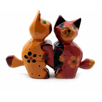 Cats couple with heart tree (10x7x3 cm)