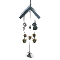 Музыка ветра "5 колокольчиков с монетами" (74х8х9,5 см)(MK0819)