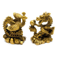 Dragon and Phoenix stone crumb (dragon 8x7x4.5 cm, phoenix 8x6.5x5 cm)