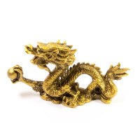 Дракон каменная крошка "бронза" (11х6х3 см)