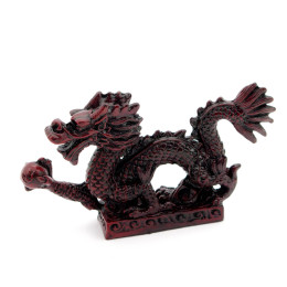 Dragon with pearl stone crumb brown (13x7x2 cm)