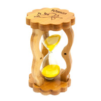 Sand clock in bamboo (10 min) (14.5x8.5x5.5 cm)