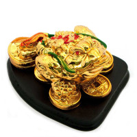 Жаба "золото" на подставке каменная крошка (8х6,5х4,5 см)