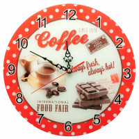 Wall clock "Coffee" glass (d-30 cm) (quiet move)