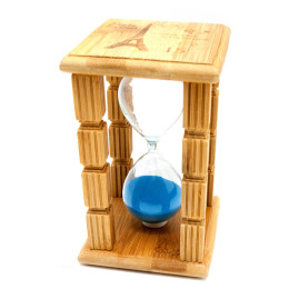 Часы песочные в бамбуке "Париж" (15 мин)(14,5х9х9 см)