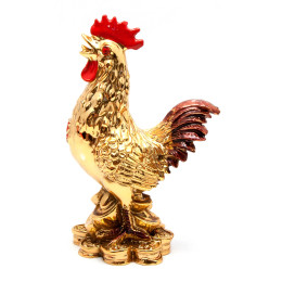 Петух каменная крошка "золото" (9х6х4 см)