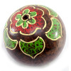 Carved terracotta brown painted ball (d-8 cm)