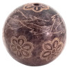 Decorative Terracotta Ball with Floral Engraving, Indonesia, Ø 8.5 cm